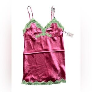 Gold Hawk Pink Silk Lace Tunic Camisole Size M